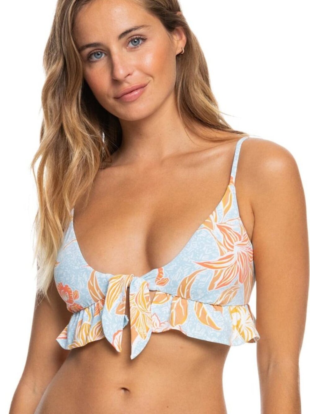 Roxy Womens DVF Loves ROXY Diane Furstenberg Knotted Bandeau Bikini Top Size S